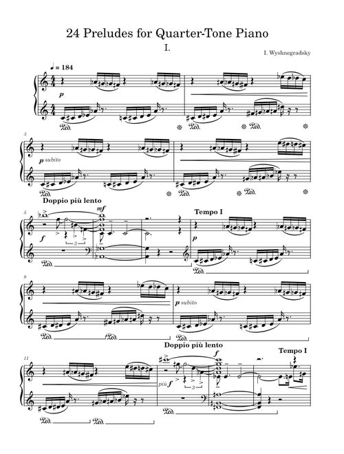 24 Preludes for Quarter-Tone Piano (I.)