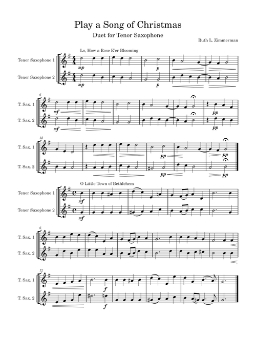 Play a Song of Christmas - Tenor Sax Duet