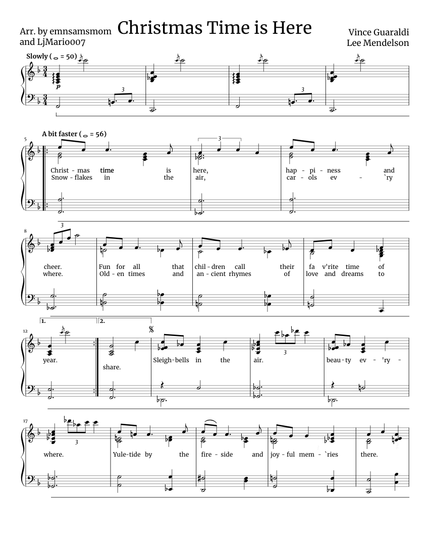 Christmas Time is Here — A Charlie Brown Christmas Sheet music for 