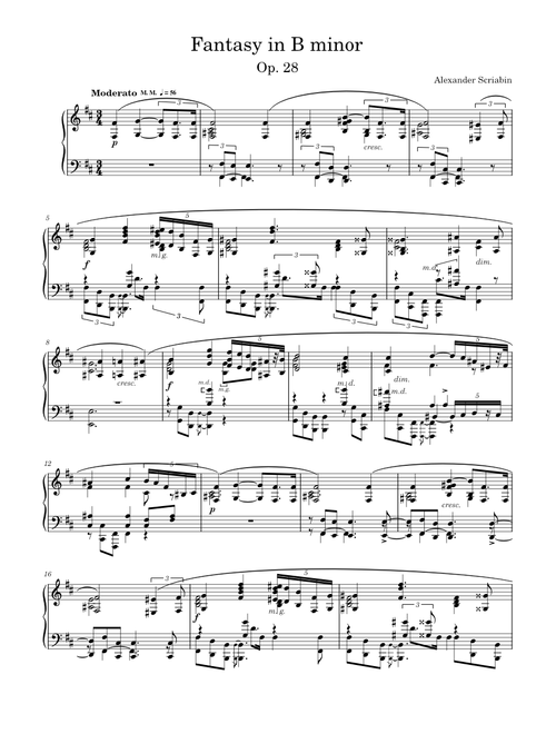 Scriabin - Fantasy in B minor, Op. 28