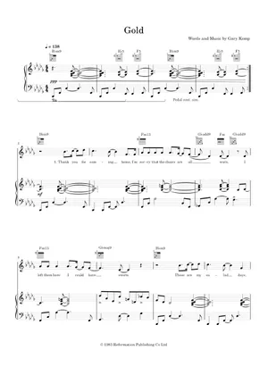 Gold - Spandau Ballet (Full Transcription) Sheet music for Gold - Spandau Ballet (Full Transcription) Sheet music for