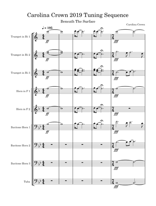 Carolina Crown 2019 Tuning Sequence