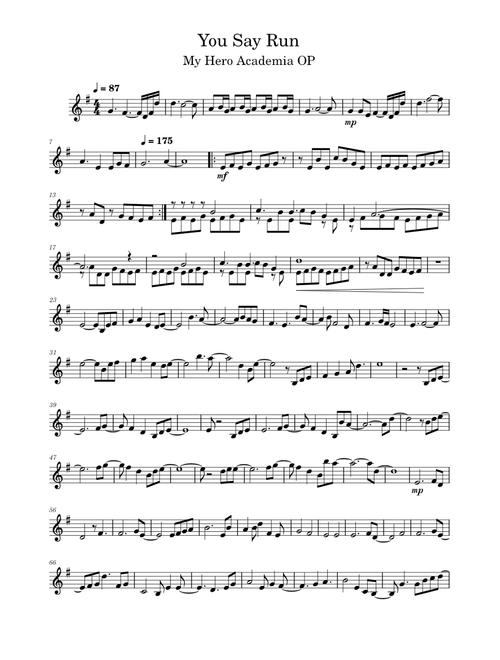 You Say Run - Mein Held Academia - Boku keine Held Academia - Yuki Hayashi
