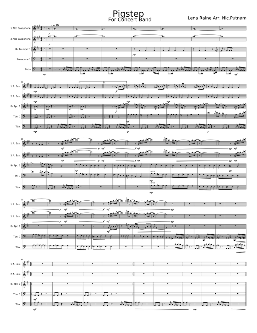Pigstep Notes Pigstep – Lena Raine Pigstep Solo And Ensemble Sheet Music for Trombone ...