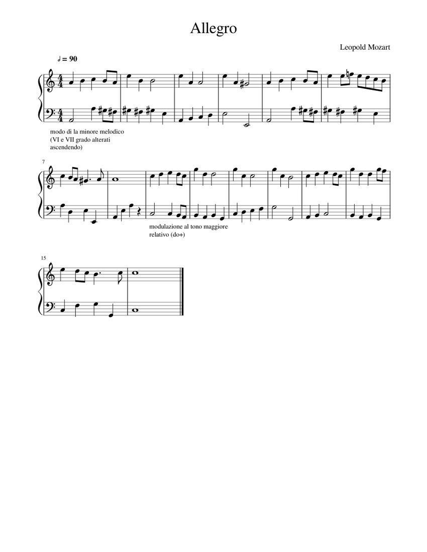 Allegro Sheet music for Piano (Solo) Easy | Musescore.com