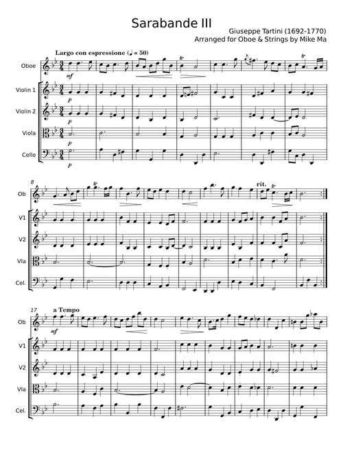 Sarabande III - Giuseppe Tartini