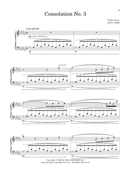 Consolation No. 3 In D-Flat Major (Ed. Jennifer Linn) - Franz Liszt (Educational Piano)