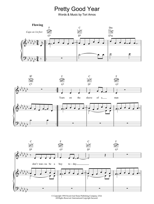 Pretty Good Year - Tori Amos (Piano-Vocal-Guitar (Piano Accompaniment))