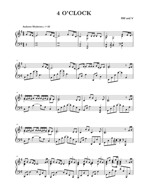 4 O'Clock (Arr. FS Wu) - RM, BTS, V (Piano Solo)