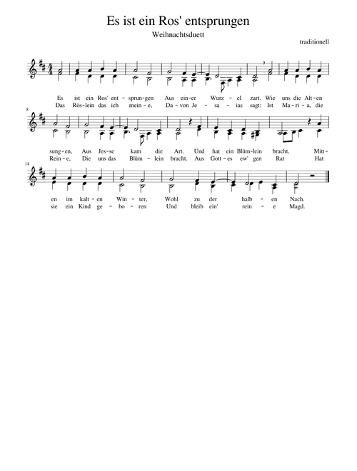 Es ist ein Ros' entsprungen (Vocal Duet)