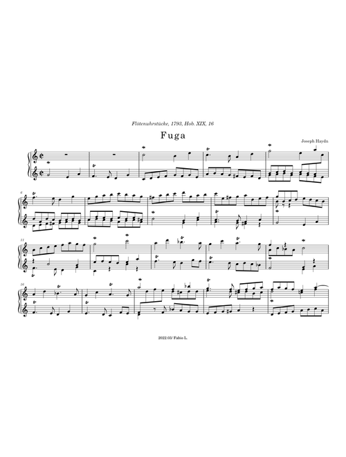 Haydn: Flötenuhrstücke - Fuga