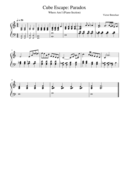 Where Am I (Piano Section) - Victor Butzelaar