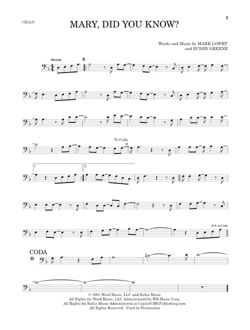 Mary, Did You Know? - Mark Lowry, Buddy Greene (Cello Solo)