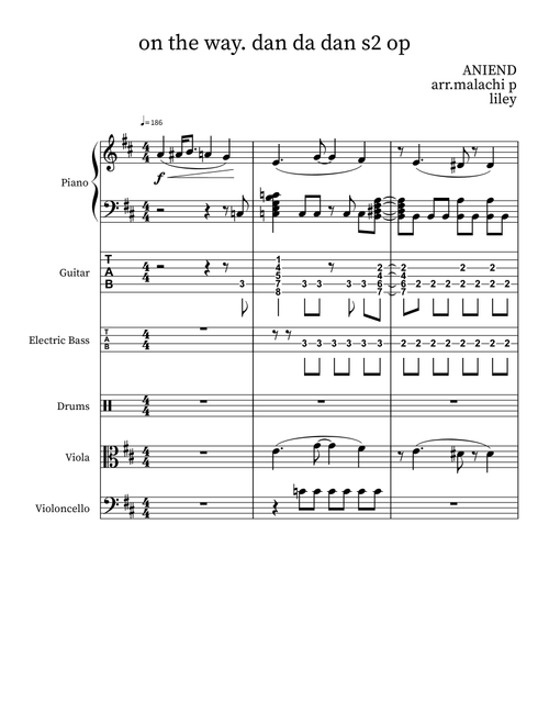 on the way (Dan da Dan op2) (Arr. Malachi pliley) - Aina The End (Small Ensemble)