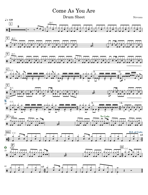 Come As You Are - Nirvana (Drums Only)