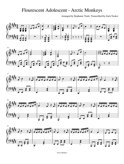 Flourescent Adolescent - Arctic Monkeys (solo piano)