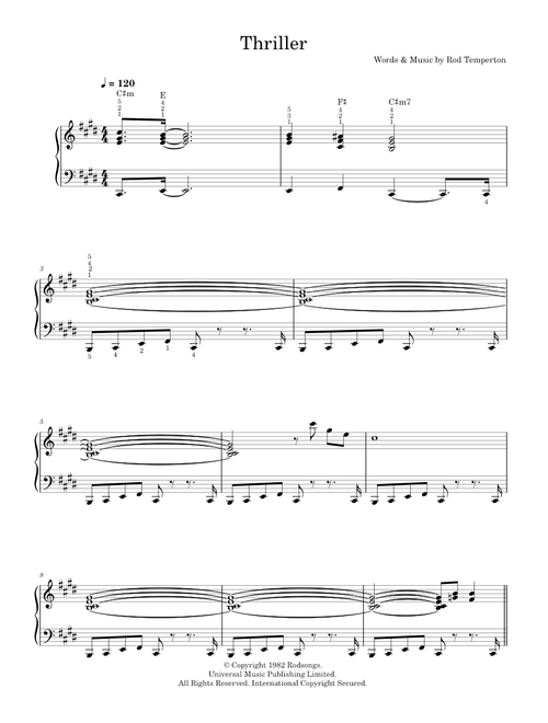 Thriller - Michael Jackson (Easy Piano)