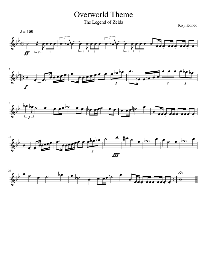 Overworld Theme The Legend of Zelda flute flauta piano tutorial