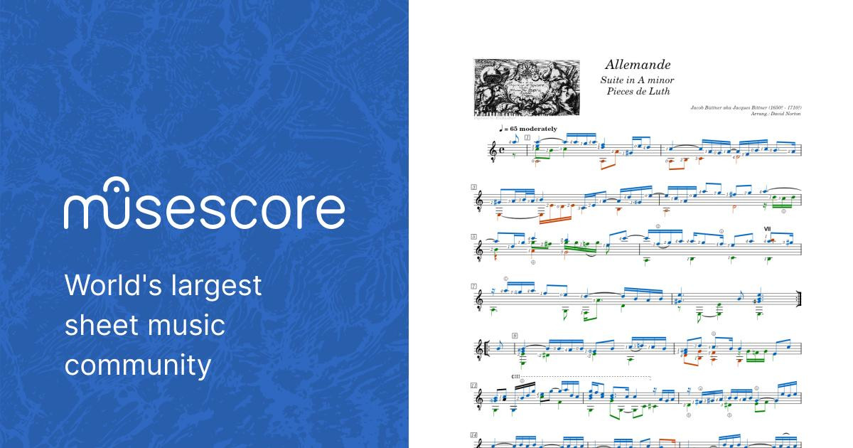 Allemande Suite in A minor Pieces de Luth Jacob Buettner aka
