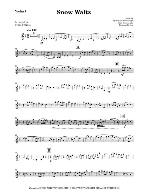 Snow Waltz (Arr. Bruno Fragoso de Almeida) - Lindsey Stirling (Violin Solo)