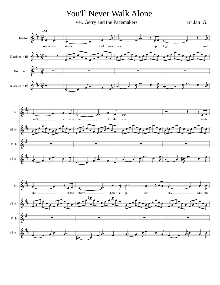 Youll Never Walk Alone 1 Sheet music for in bflat, Trumpet in
