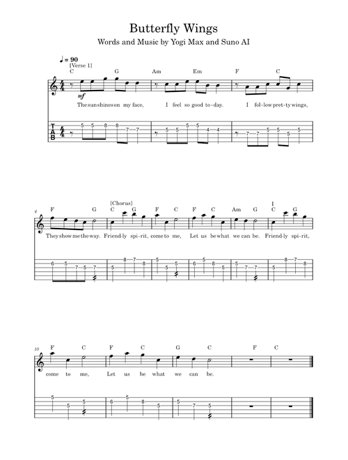 Butterfly Wings in C Major
