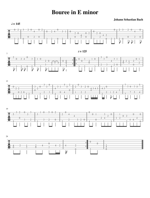 Bach's Bouree in E minor