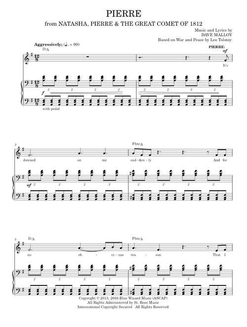Pierre - Dave Malloy, Josh Groban (Piano Vocal)