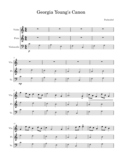 Canon in c – Johann Pachelbel Canon in C- Georgia Y