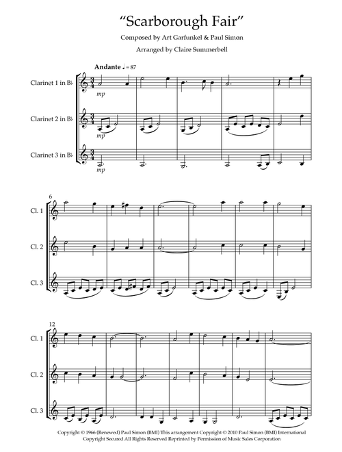 Scarborough Fair/canticle (Arr. Claire Summerbell) - Simon & Garfunkel (Woodwind Ensemble)