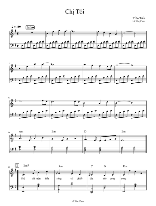 P-03 - Trần Tiến - Chị Tôi - Piano Cover - Em