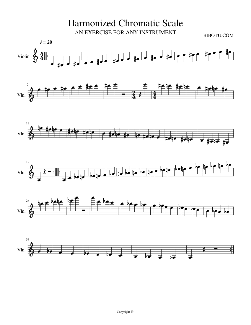 Harmonized Chromatic Scale Practice on Any Instrument Sheet Music for ...