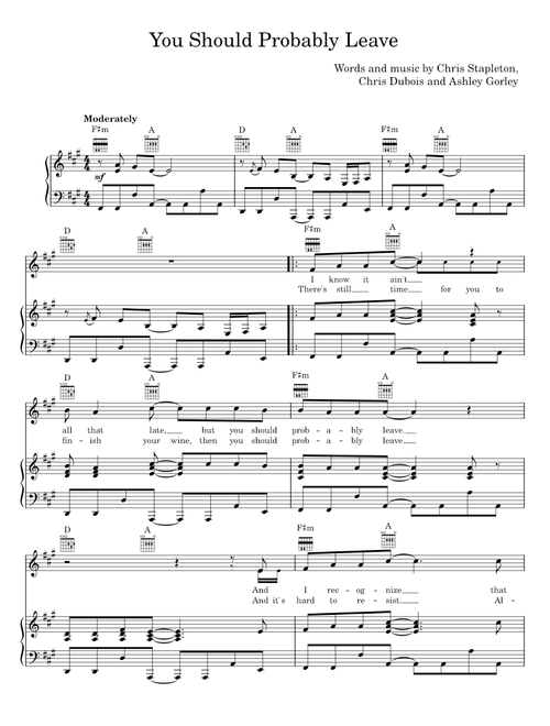 YOU SHOULD PROBABLYLEAVE - Chris Stapleton