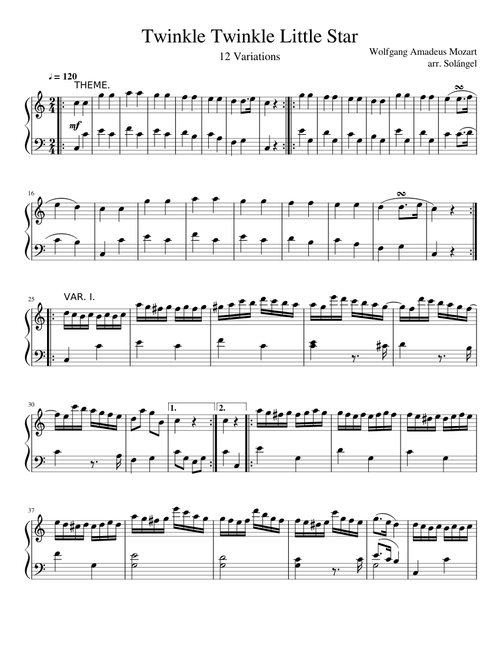 12 Variations of Twinkle Twinkle Little Star
