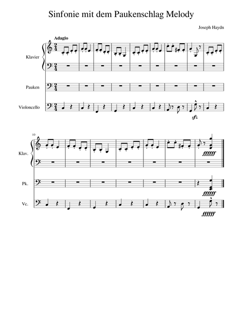 Sinfonie mit dem Paukenschlag Melody