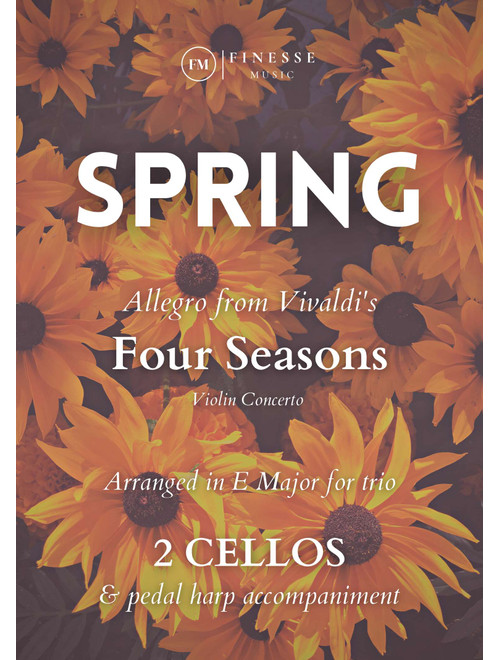 TRIO - Four Seasons Spring (Allegro) for 2 CELLOS  and PEDAL HARP - E Major (Arr. Ivan de Andrade) - Antonio Vivaldi (Small Ensemble)