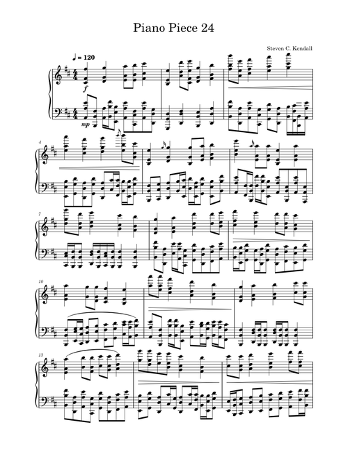 Piano Piece 24 – Steven C. Kendall