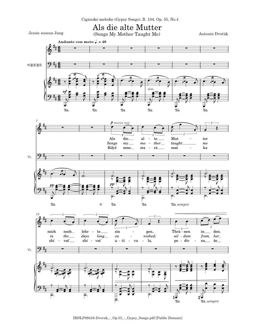 その他 Brahms/Dvorak: Gypsy Songs [CD] Dvořák: Gypsy Songs, Op. 55 – Ficks Music