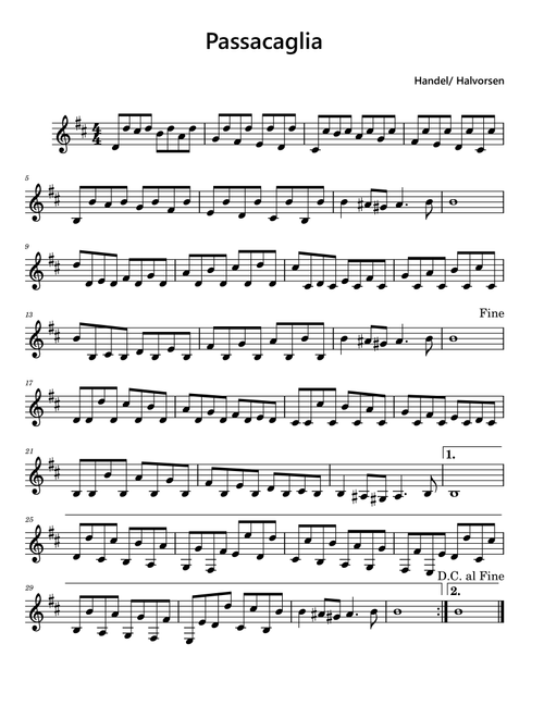 Passacaglia (Arr. Funtom) - Handel (Clarinet Solo)