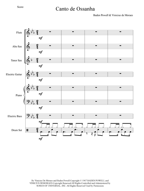 Canto De Ossanha (Arr. Anderson Quevedo) - Astrud Gilberto (Small Ensemble)