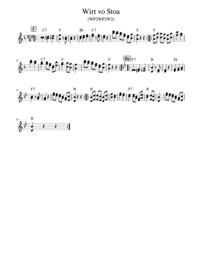 Wirt vo Stoa Sheet music for Piano (Solo)