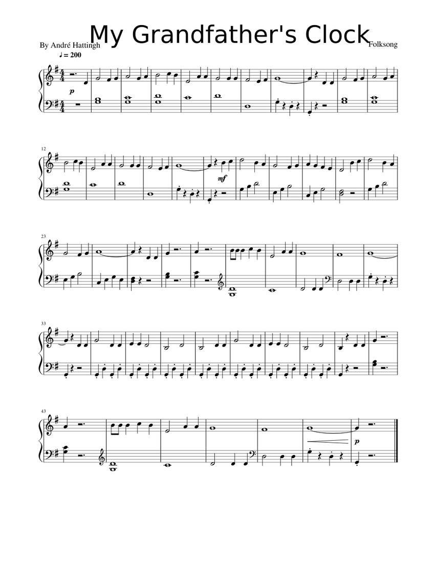 My Grandfather s Clock piano tutorial