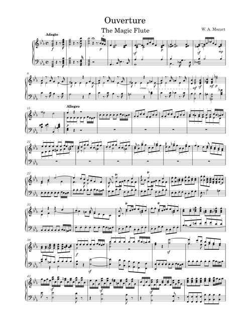 The Magic Flute – Ouverture – Wolfgang Amadeus Mozart