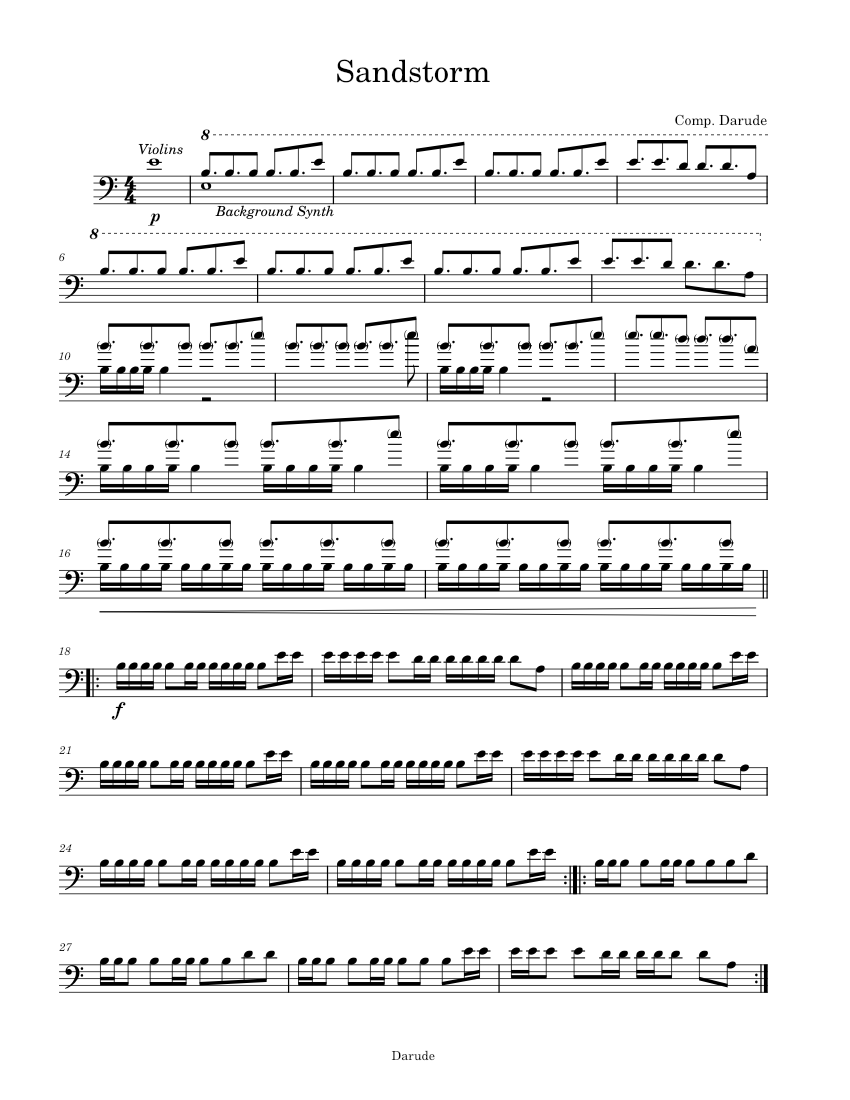 Sandstorm Darude Sandstorm Sheet music for Trombone (Brass Duet