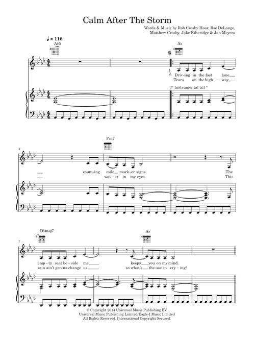 Calm After The Storm - The Common Linnets (Piano-Vocal-Guitar (Piano Accompaniment))