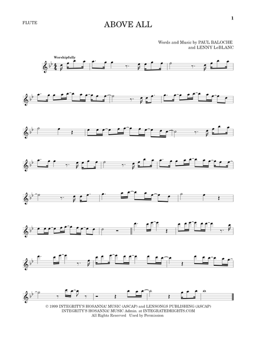 Above All - Paul Baloche (Flute Solo)