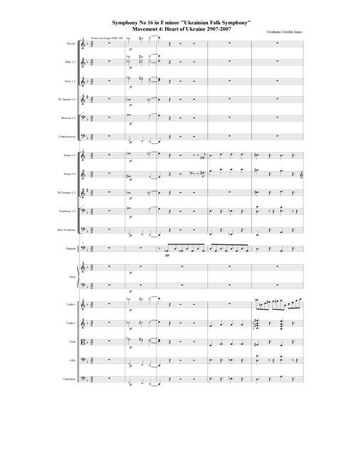Symphony No 16 in F minor "Ukrainian Folk" Opus 24 - 4th Movement (4 of 4) - Score Only - Grahame Gordon Innes (Full Orchestra)