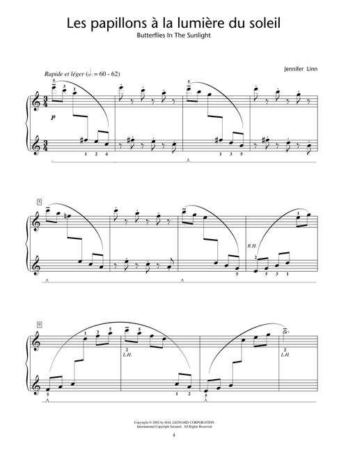 Les papillons a la lumiere du soleil (Butterflies In The Sunlight) - Jennifer Linn (Educational Piano)