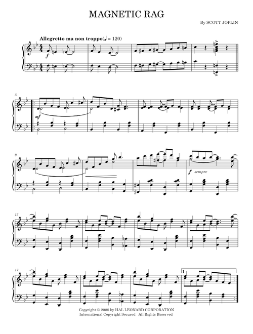 Magnetic Rag - Scott Joplin (Piano Solo)