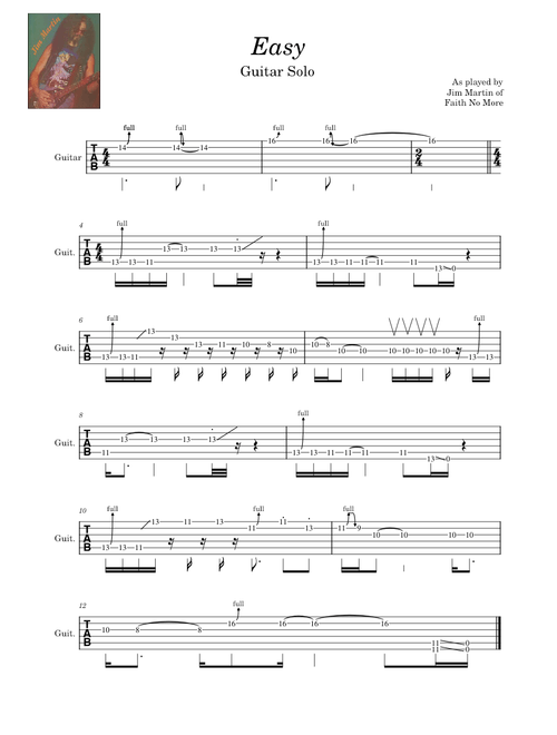 Easy - Faith No More (Guitar Solo)